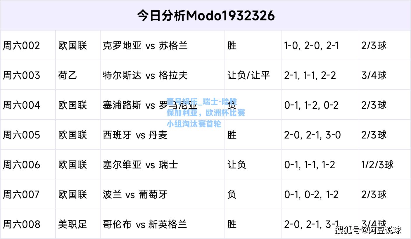 瑞士-险胜保加利亚，欧洲杯比赛小组淘汰赛首轮